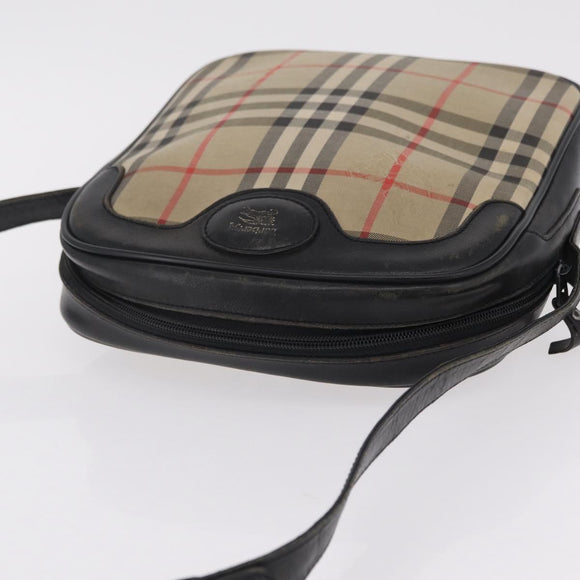 Burberrys Nova Check Shoulder Bag Canvas Beige Gold Tone Auth mr3013