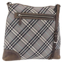 BURBERRY Nova Check Shoulder Bag Canvas Gray Silver Auth mr3014-1