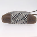 BURBERRY Nova Check Shoulder Bag Canvas Gray Silver Auth mr3014-7