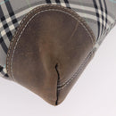 BURBERRY Nova Check Shoulder Bag Canvas Gray Silver Auth mr3014-18