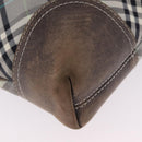 BURBERRY Nova Check Shoulder Bag Canvas Gray Silver Auth mr3014-20