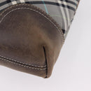 BURBERRY Nova Check Shoulder Bag Canvas Gray Silver Auth mr3014-21