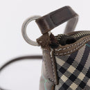 BURBERRY Nova Check Shoulder Bag Canvas Gray Silver Auth mr3014-9