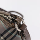 BURBERRY Nova Check Shoulder Bag Canvas Gray Silver Auth mr3014-10