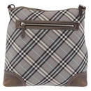 BURBERRY Nova Check Shoulder Bag Canvas Gray Silver Auth mr3014-13