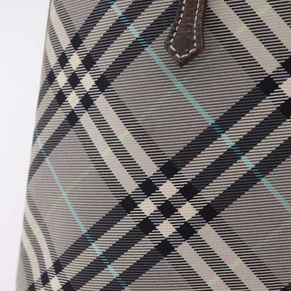BURBERRY Nova Check Shoulder Bag Canvas Gray Silver Auth mr3014