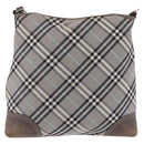 BURBERRY Nova Check Shoulder Bag Canvas Gray Silver Auth mr3014-4