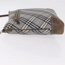 BURBERRY Nova Check Shoulder Bag Canvas Gray Silver Auth mr3014-6