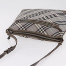 BURBERRY Nova Check Shoulder Bag Canvas Gray Silver Auth mr3014-14