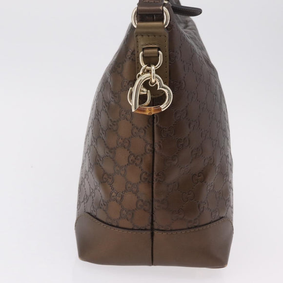 GUCCI GuccissimaGG Shoulder Bag Leather Bronze Gold Tone 269958 Auth mr3015A