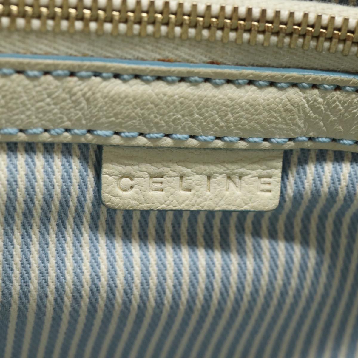 CELINE C Macadam Canvas Hand Bag Light Blue Auth mr302