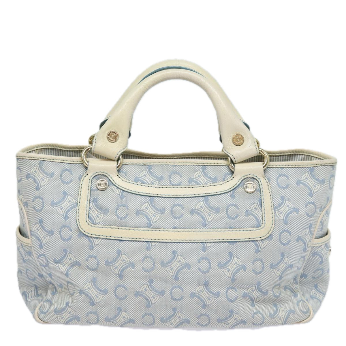 CELINE C Macadam Canvas Hand Bag Light Blue Auth mr302 - 0