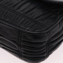 PRADA Chain Shoulder Bag Leather Black Silver Auth mr3021-14
