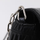 PRADA Chain Shoulder Bag Leather Black Silver Auth mr3021-17