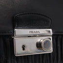 PRADA Chain Shoulder Bag Leather Black Silver Auth mr3021-19