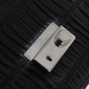 PRADA Chain Shoulder Bag Leather Black Silver Auth mr3021-22