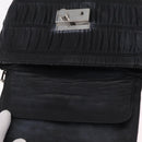 PRADA Chain Shoulder Bag Leather Black Silver Auth mr3021-23