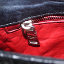 PRADA Chain Shoulder Bag Leather Black Silver Auth mr3021-28