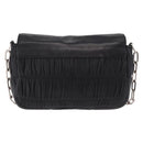 PRADA Chain Shoulder Bag Leather Black Silver Auth mr3021-3