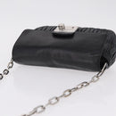 PRADA Chain Shoulder Bag Leather Black Silver Auth mr3021-6