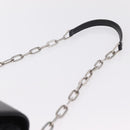 PRADA Chain Shoulder Bag Leather Black Silver Auth mr3021-8