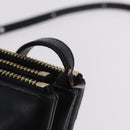 CELINE Trio Shoulder Bag Leather Black Gold Tone Auth mr3023-9