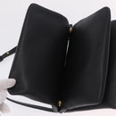 CELINE Trio Shoulder Bag Leather Black Gold Tone Auth mr3023-10
