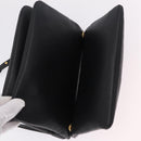 CELINE Trio Shoulder Bag Leather Black Gold Tone Auth mr3023-21