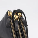 CELINE Trio Shoulder Bag Leather Black Gold Tone Auth mr3023-23