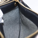 CELINE Trio Shoulder Bag Leather Black Gold Tone Auth mr3023-32