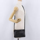 CELINE Trio Shoulder Bag Leather Black Gold Tone Auth mr3023-33