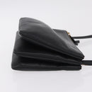 CELINE Trio Shoulder Bag Leather Black Gold Tone Auth mr3023-4