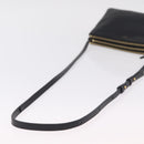 CELINE Trio Shoulder Bag Leather Black Gold Tone Auth mr3023-7
