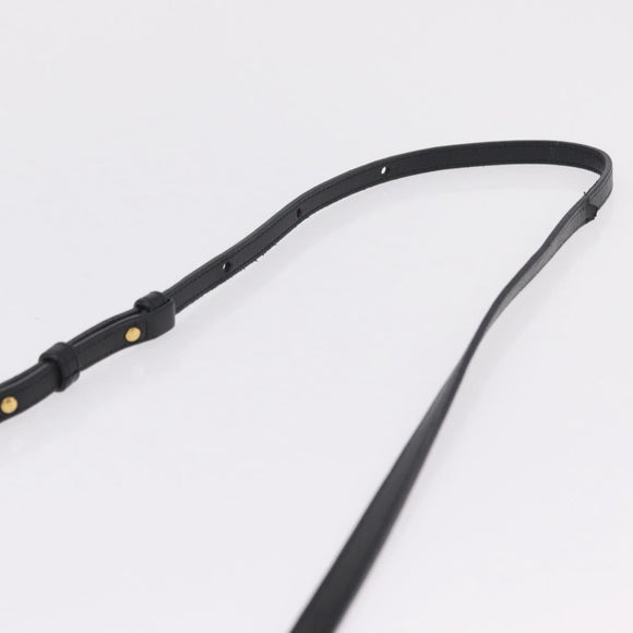 CELINE Trio Shoulder Bag Leather Black Gold Tone Auth mr3023