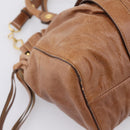 Miu Miu Hand Bag Leather 2way Brown Gold Tone Auth mr3024V-15