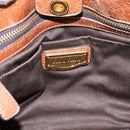 Miu Miu Hand Bag Leather 2way Brown Gold Tone Auth mr3024V-19