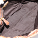 Miu Miu Hand Bag Leather 2way Brown Gold Tone Auth mr3024V-11