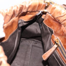 Miu Miu Hand Bag Leather 2way Brown Gold Tone Auth mr3024V-21