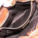 Miu Miu Hand Bag Leather 2way Brown Gold Tone Auth mr3024V-23