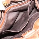 Miu Miu Hand Bag Leather 2way Brown Gold Tone Auth mr3024V-24