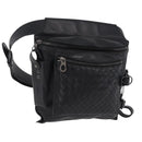 BOTTEGA VENETA INTRECCIATO Shoulder Bag Leather Black 121604 Auth mr3025-1