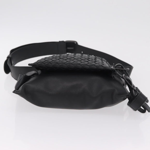 BOTTEGA VENETA INTRECCIATO Shoulder Bag Leather Black 121604 Auth mr3025