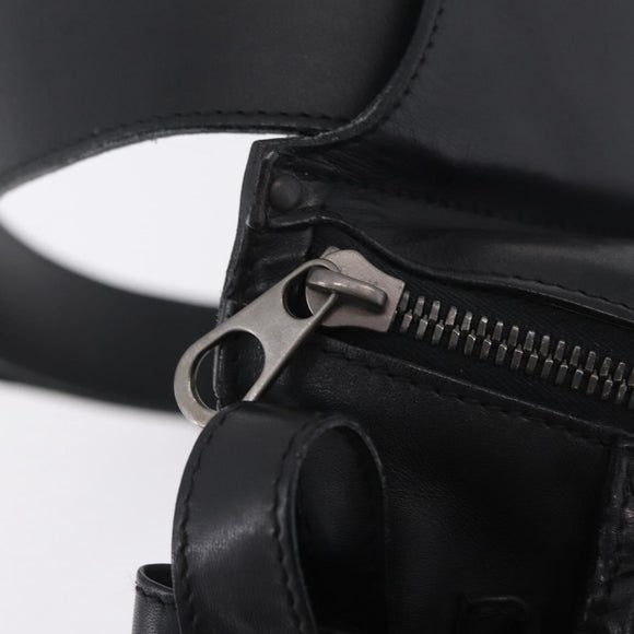 BOTTEGA VENETA INTRECCIATO Shoulder Bag Leather Black 121604 Auth mr3025