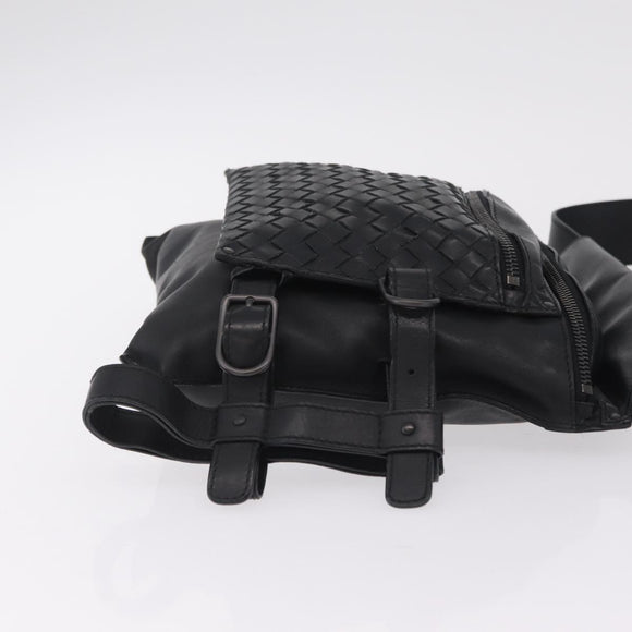 BOTTEGA VENETA INTRECCIATO Shoulder Bag Leather Black 121604 Auth mr3025