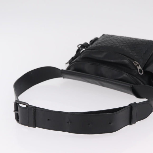 BOTTEGA VENETA INTRECCIATO Shoulder Bag Leather Black 121604 Auth mr3025