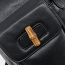 GUCCI Bamboo Backpack Leather Black Gold Tone 003 38 0016 Auth mr3026A-18