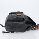 GUCCI Bamboo Backpack Leather Black Gold Tone 003 38 0016 Auth mr3026A-4