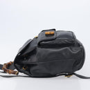GUCCI Bamboo Backpack Leather Black Gold Tone 003 38 0016 Auth mr3026A-5