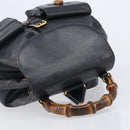 GUCCI Bamboo Backpack Leather Black Gold Tone 003 38 0016 Auth mr3026A-6