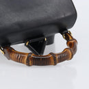 GUCCI Bamboo Backpack Leather Black Gold Tone 003 38 0016 Auth mr3026A-7